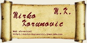 Mirko Korunović vizit kartica